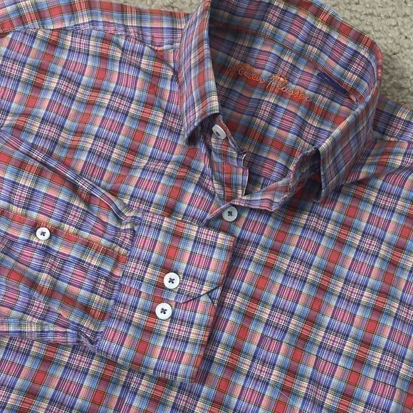 Alan Flusser Men’s Small Multicolored Stripe Button Down Long Sleeve Shirt - Picture 1 of 7